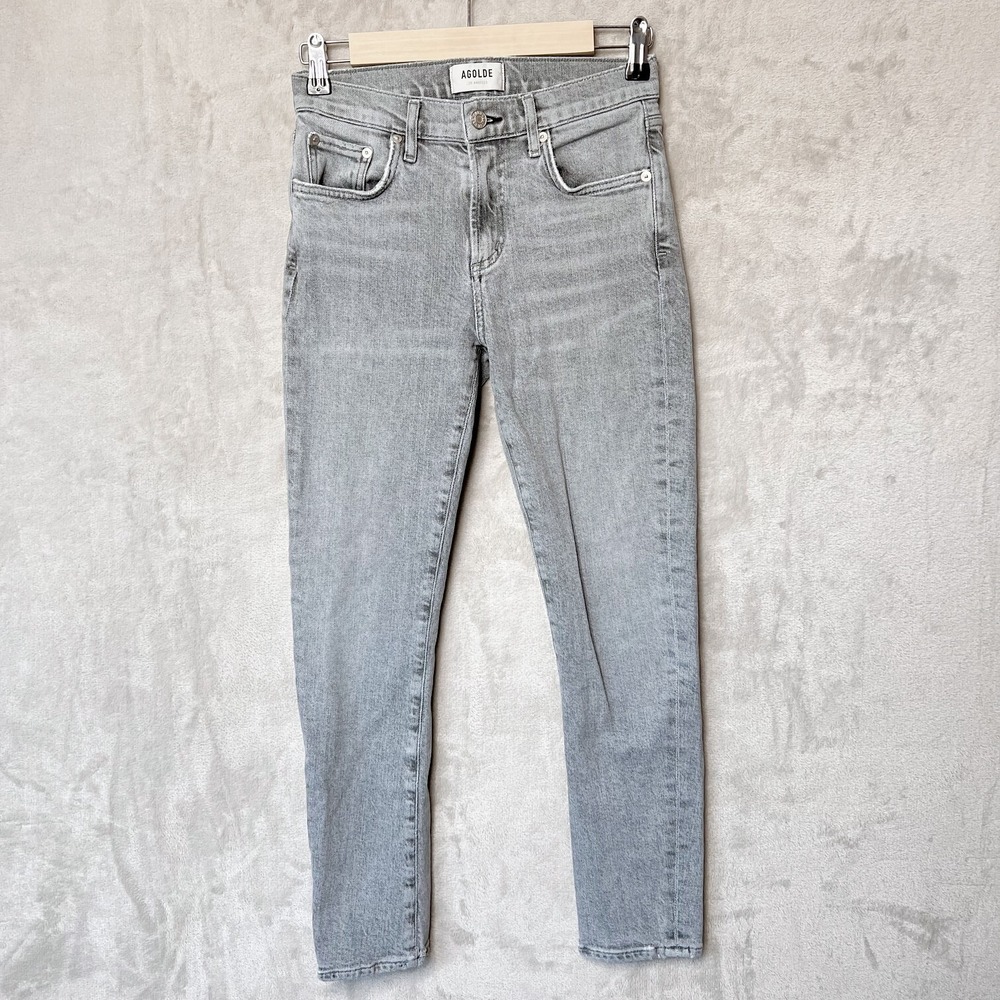 Agolde Gray Toni Mid Rise‎ Straight Jeans Size 24 Timeless Chic Minimalist